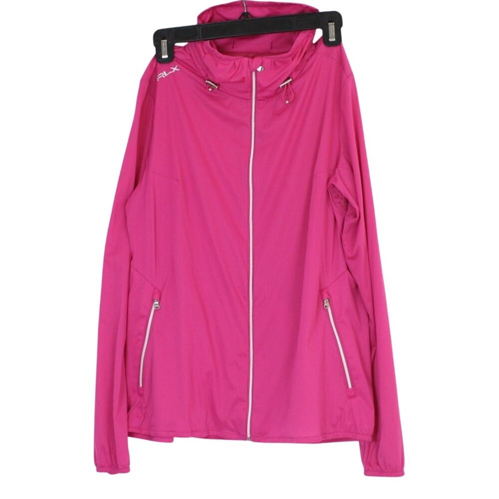 RLX Ralph Lauren Pink Windbreaker Jacket Salesman Sample Full Zip Womens M
